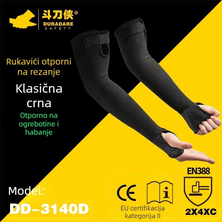 Predlaktni zaštitni rukav s otpornošću na rezanje, HPPE materijal, 45 cm dužine, 1 par, za rukovanje hardverom