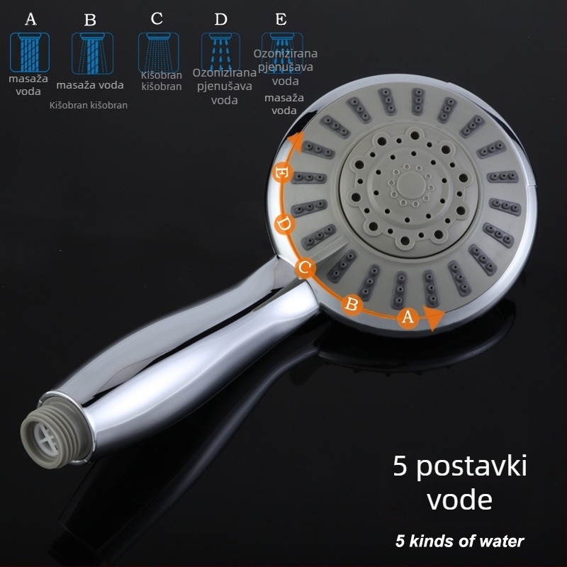 Višefunkcionalni ručni tuš set s LED svjetlom, regulacijom temperature, masažom, ABS-om, vijčanim spojem