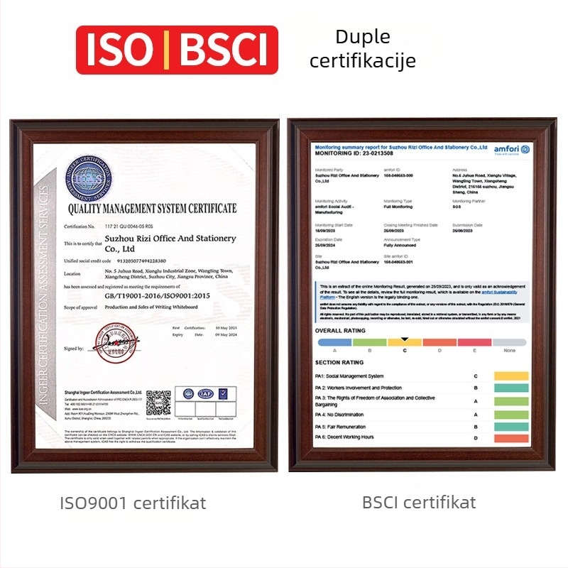 Dvostrana magnetska bijela ploča za stolnu upotrebu s aluminijskim okvirom i metalnim panelom