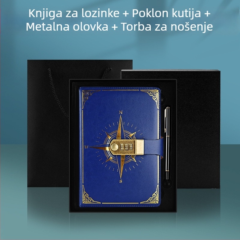 Bilježnica: A5 compass codebook s PU kućištem, konopno šivanje, Forest papir 80 g, 200/100 stranica, kalendar, otisak logotipa, prilagodba dostupna