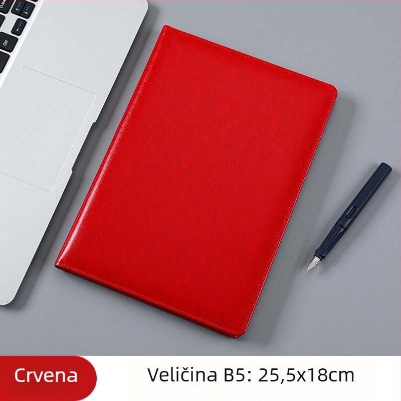 Poslovni bilježnica s PU kožnim koricama, francusko uvezivanje, Dowling papir, 80 g/m²