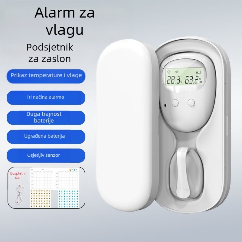 Bežični monitor upozorenja na mokrenje za bebe i starije osobe — načini upozorenja: zvono, vibracija ili zvono+ vibracija; težina uređaja 256 g; pakiranje 50 komada