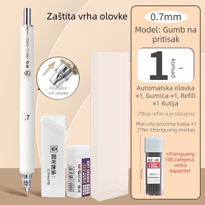 Automatska olovka za učenike, marka M&G, plastično kućište, automatski mehanizam