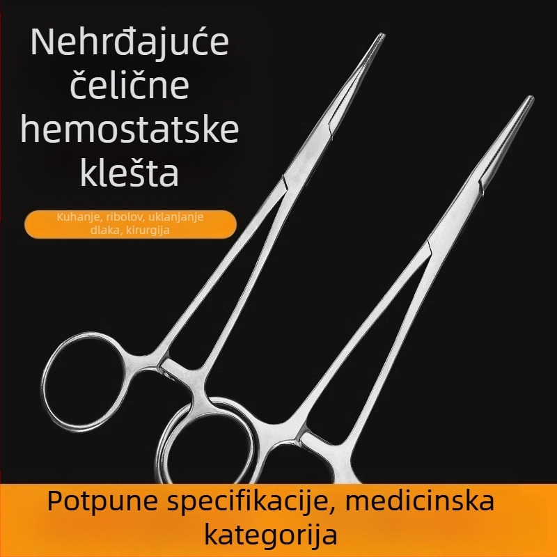 Medicinska hemostatska kliješta od nehrđajućeg čelika, univerzalna primjena, neklizajući grip, alat za stiskanje, težina 0.04
