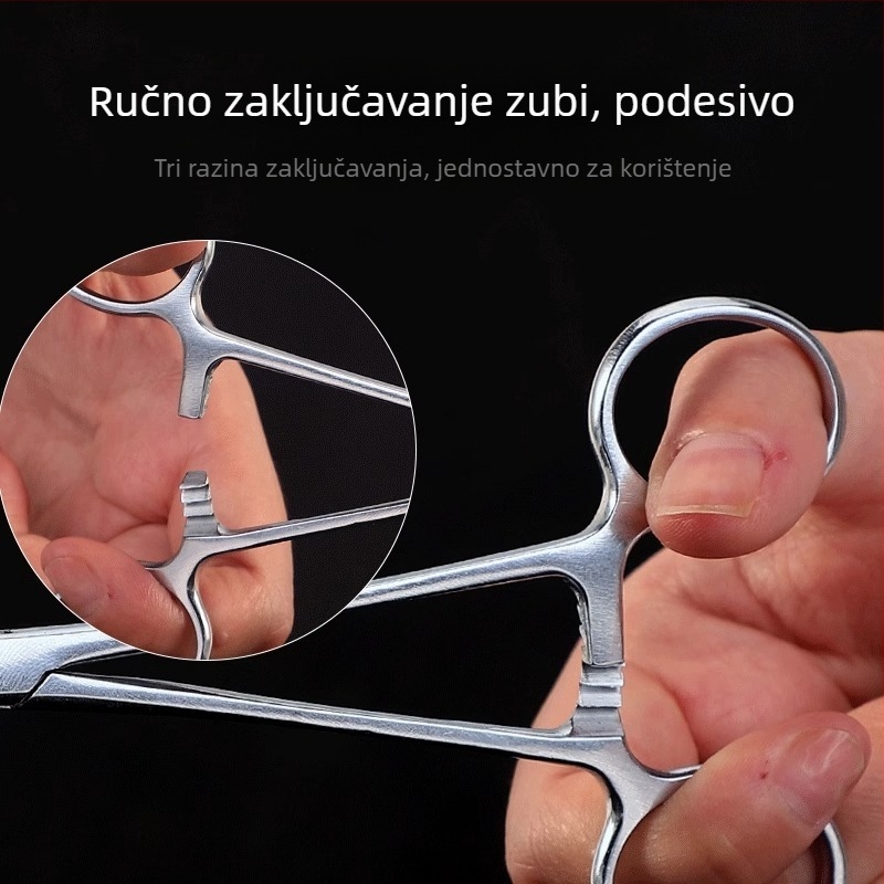 Medicinska hemostatska kliješta od nehrđajućeg čelika, univerzalna primjena, neklizajući grip, alat za stiskanje, težina 0.04