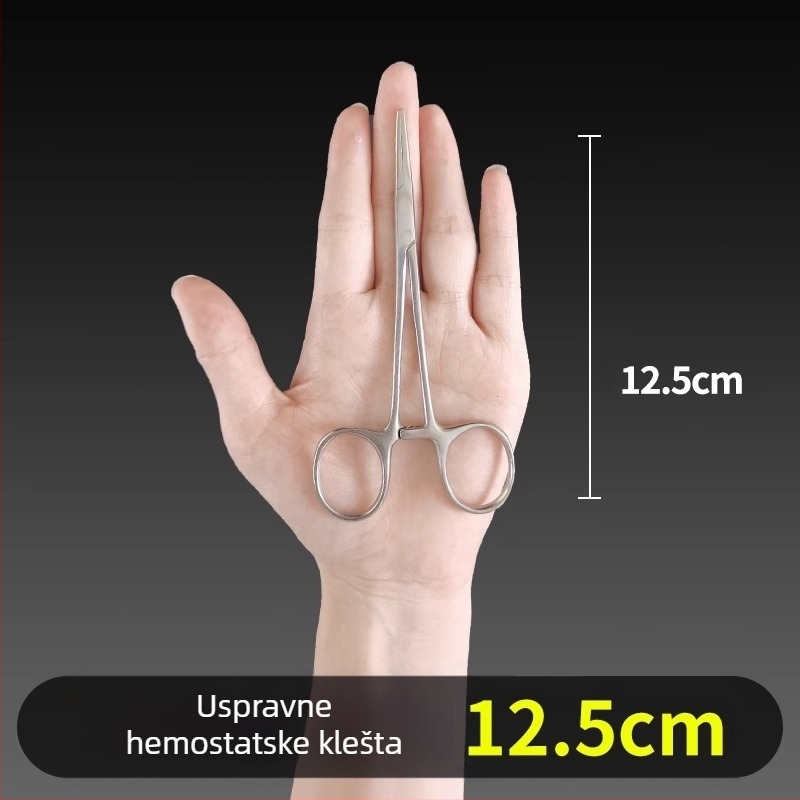 Medicinska hemostatska kliješta od nehrđajućeg čelika, univerzalna primjena, neklizajući grip, alat za stiskanje, težina 0.04