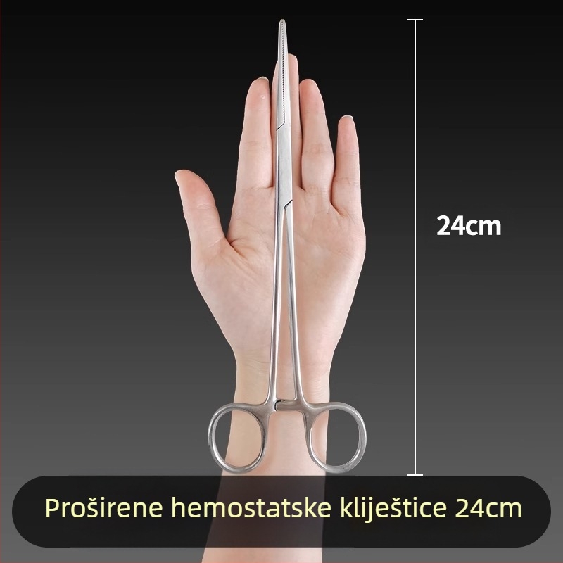 Medicinska hemostatska kliješta od nehrđajućeg čelika, univerzalna primjena, neklizajući grip, alat za stiskanje, težina 0.04