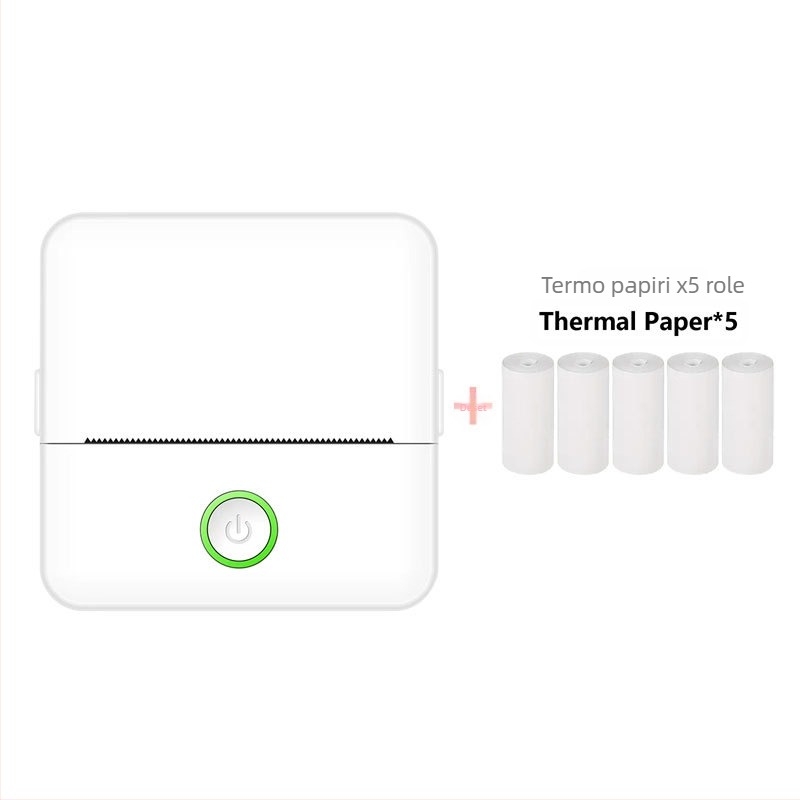 Mini džepni termalni pisač – USB sučelje, termalni papir 57x25 mm, ugrađena litijska baterija, kompatibilan s Apple/Android