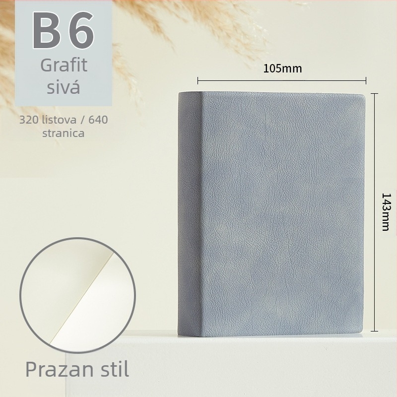 Bilježnica Longe/Langjie s PU korom, linijsko uvezivanje, Dowling papir 80 g/m², 640 stranica, poslovno uredski stil