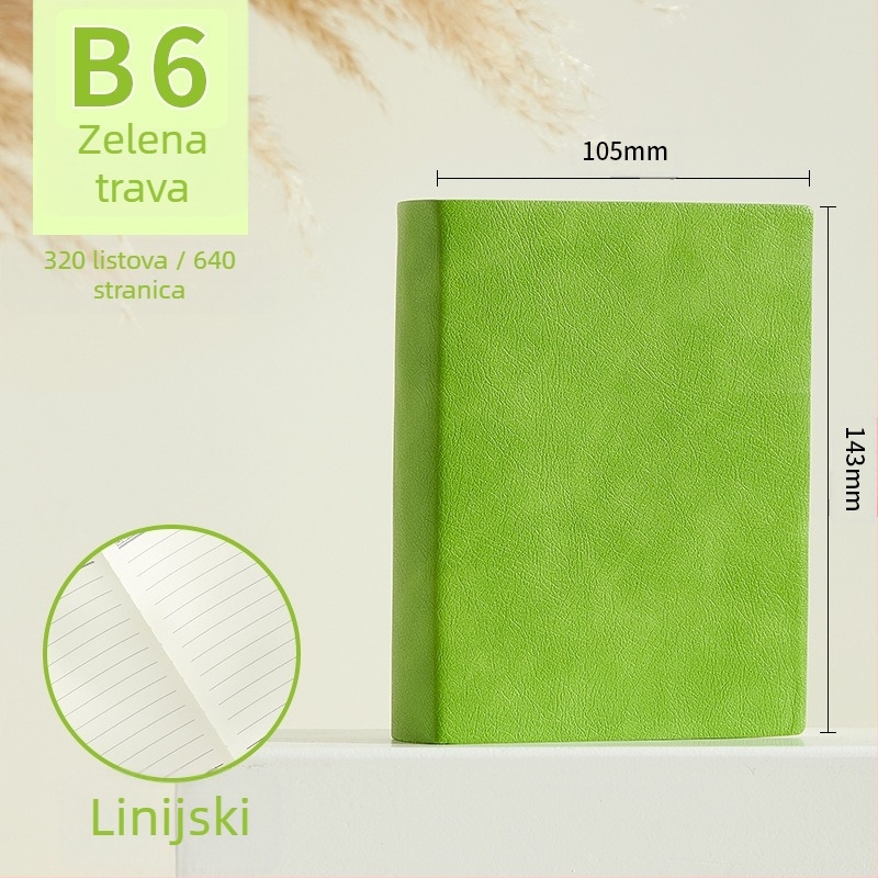 Bilježnica Longe/Langjie s PU korom, linijsko uvezivanje, Dowling papir 80 g/m², 640 stranica, poslovno uredski stil