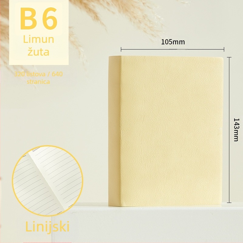 Bilježnica Longe/Langjie s PU korom, linijsko uvezivanje, Dowling papir 80 g/m², 640 stranica, poslovno uredski stil