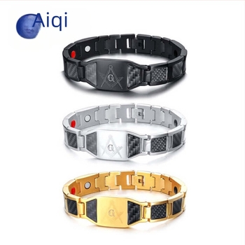 Narukvica od titan čelika s poliranim završnim slojem, muški geometrijski dizajn, dekorativno