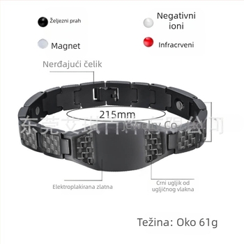 Narukvica od titan čelika s poliranim završnim slojem, muški geometrijski dizajn, dekorativno