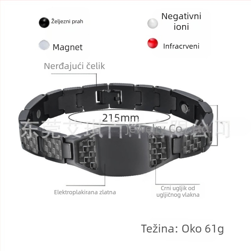 Narukvica od titan čelika s poliranim završnim slojem, muški geometrijski dizajn, dekorativno