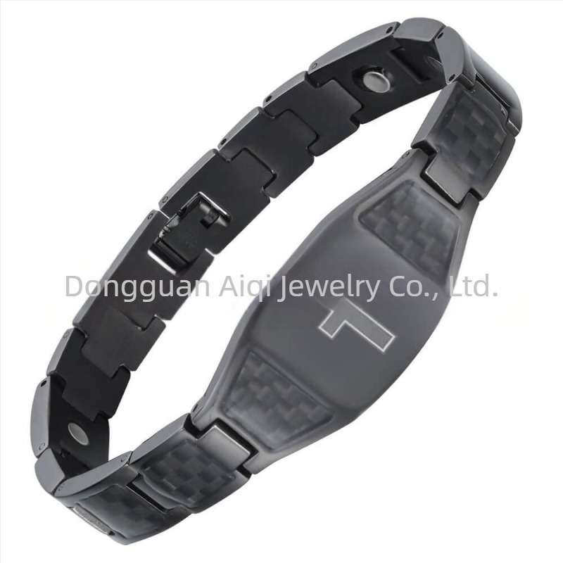 Narukvica od titan čelika s poliranim završnim slojem, muški geometrijski dizajn, dekorativno