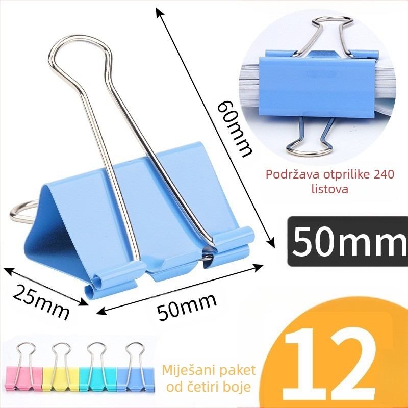 Klip za dokumente, metalna konstrukcija, model LCT5561, pakiranje tip barrel