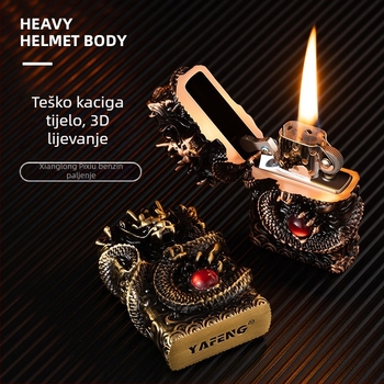 kerosen zapaljivač, metalno kućište, višekratna upotreba, moderni minimalistički stil, bez zaštite od vjetra