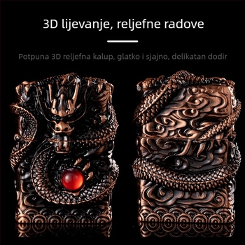 kerosen zapaljivač, metalno kućište, višekratna upotreba, moderni minimalistički stil, bez zaštite od vjetra