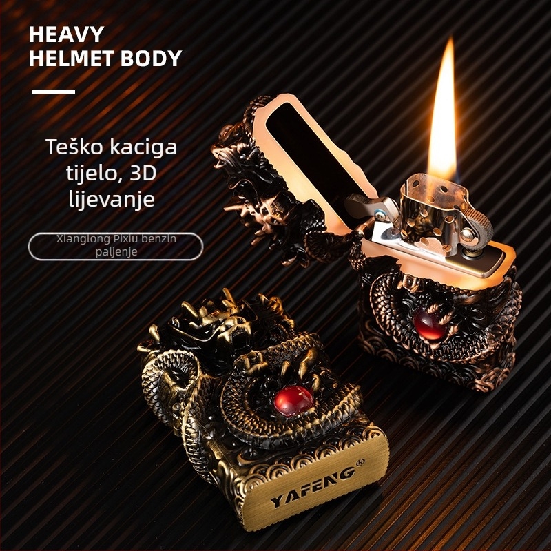 kerosen zapaljivač, metalno kućište, višekratna upotreba, moderni minimalistički stil, bez zaštite od vjetra