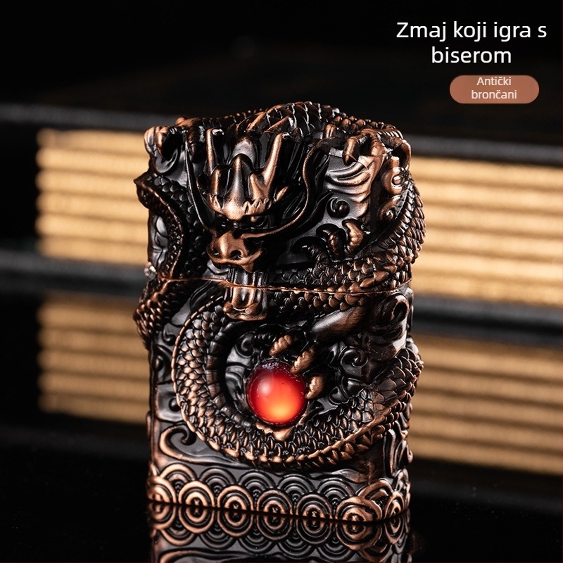 kerosen zapaljivač, metalno kućište, višekratna upotreba, moderni minimalistički stil, bez zaštite od vjetra