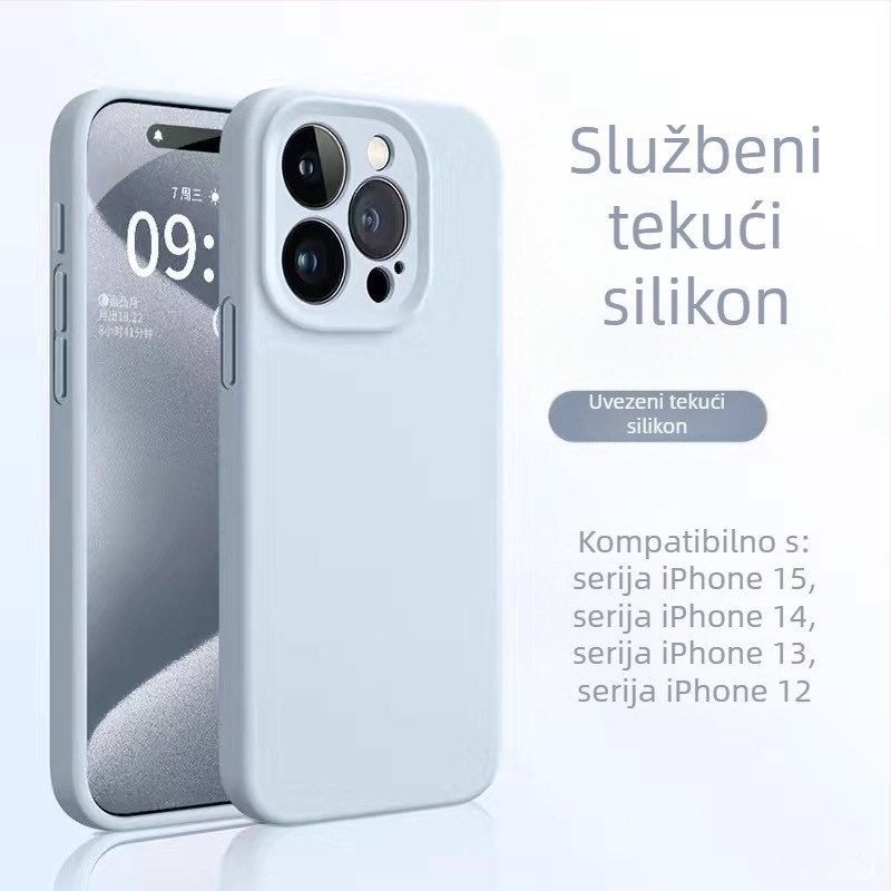 Kućište od tekućeg silikona za iPhone 14, ugodan dodir, premium dojam, zaštita od padova, pojačan dizajn.