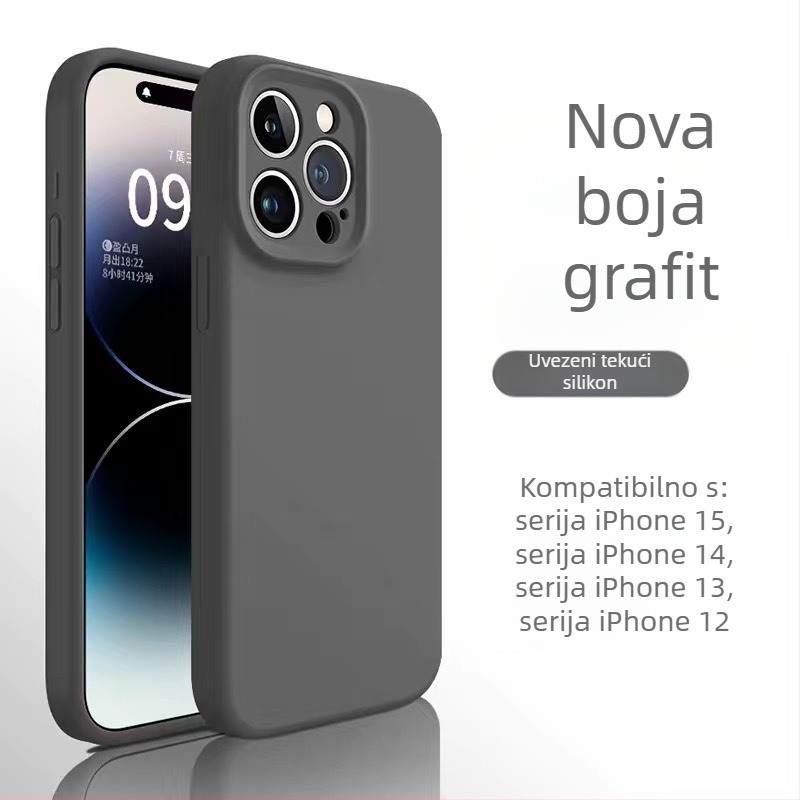Kućište od tekućeg silikona za iPhone 14, ugodan dodir, premium dojam, zaštita od padova, pojačan dizajn.