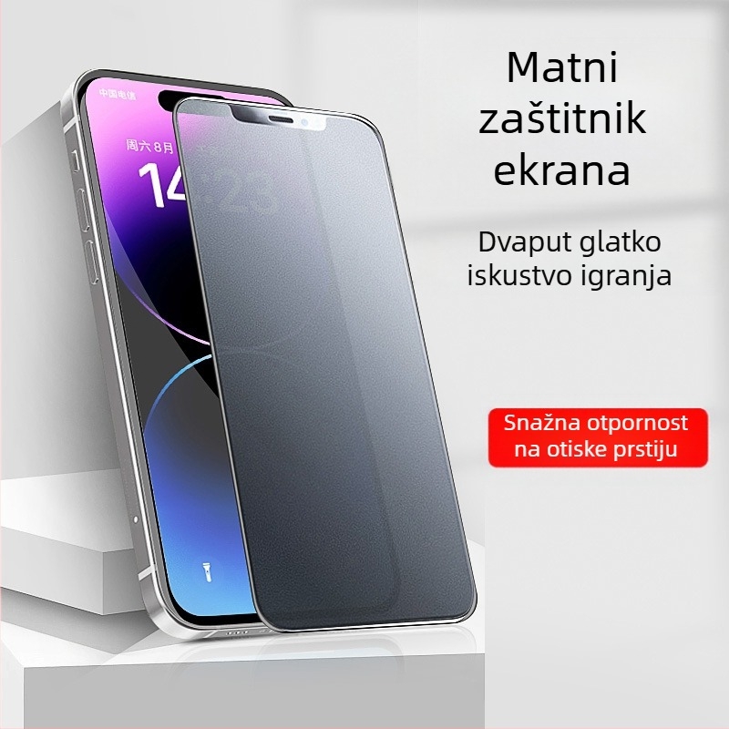 Prednje zaštitno staklo za iPhone 16 seriju — kaljeno staklo, anti-prstni otisci, anti špijunsko, HD mat, potpuno pokrivanje zaslona