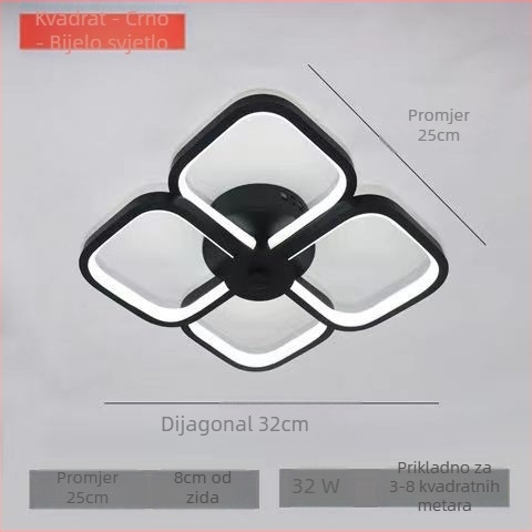 LED stropna svjetiljka s željeznim tijelom i PVC sjenilom, 220V, pokrivenost 5–10 m², pogodna za hodnik i ulaz