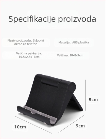 Višenamjenski podesivi stolni nosač za telefone i tablete, rotirajući pod različite kutove, sklopivi