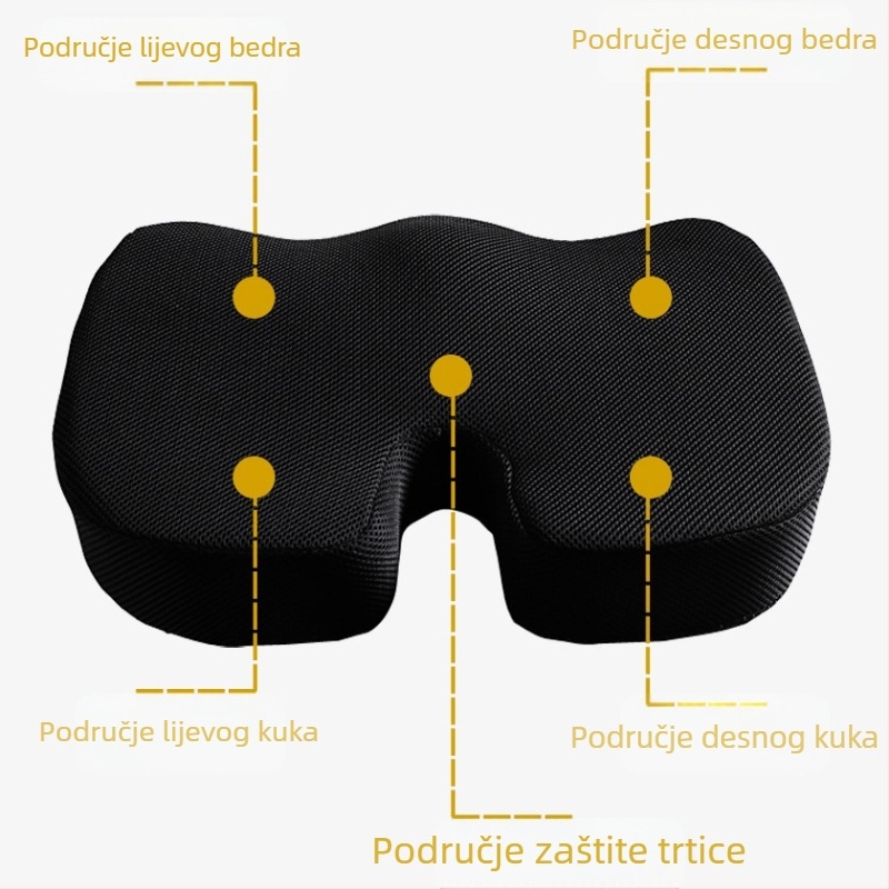 Jastuk od memorijske pjene za auto i ured s logotipom; jastuk s sporim odzivanjem za kukove