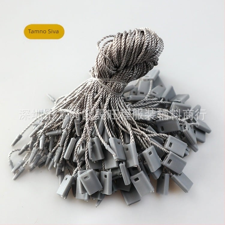 Šnura za oznake odjeće s kvadratnim perlama, poliesterska nit i plastična kopča — višekratno korištenje i prilagodljivo