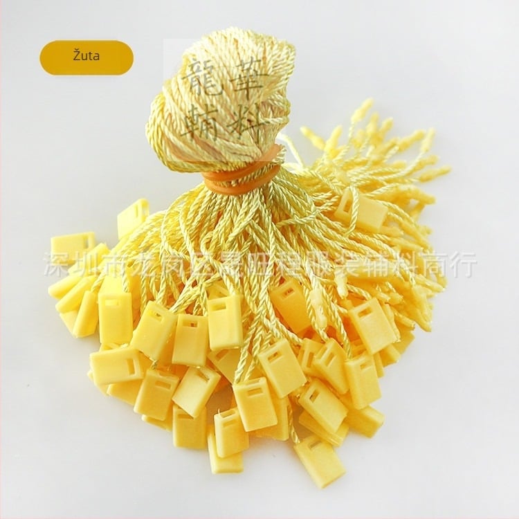 Šnura za oznake odjeće s kvadratnim perlama, poliesterska nit i plastična kopča — višekratno korištenje i prilagodljivo