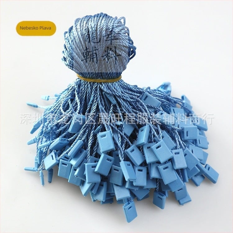 Šnura za oznake odjeće s kvadratnim perlama, poliesterska nit i plastična kopča — višekratno korištenje i prilagodljivo