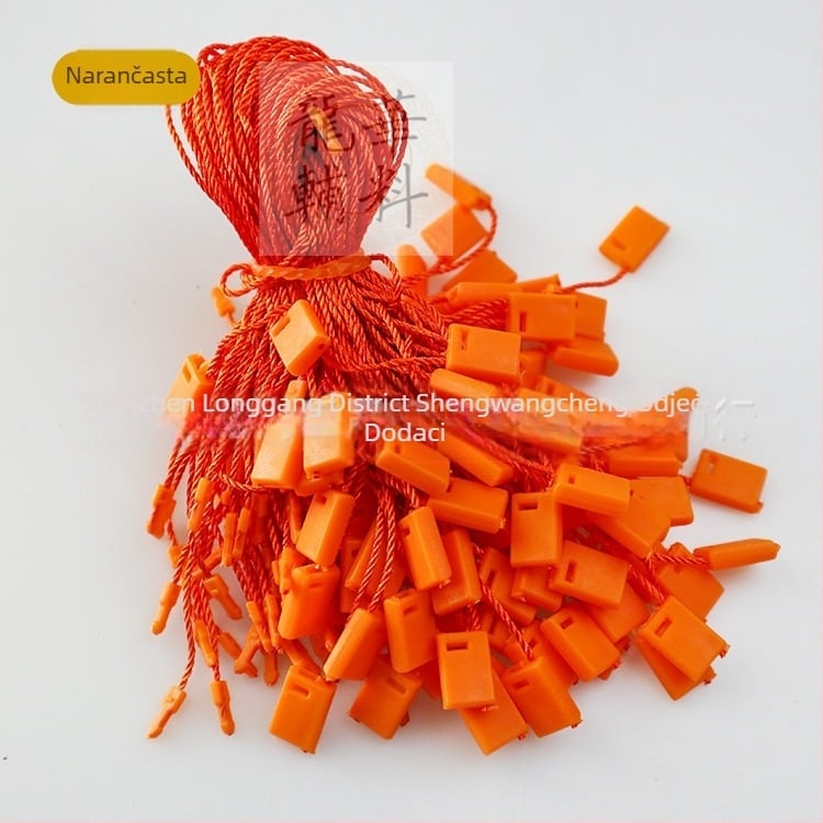 Šnura za oznake odjeće s kvadratnim perlama, poliesterska nit i plastična kopča — višekratno korištenje i prilagodljivo