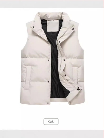 Prsluk bez rukava u korejskom stilu, debeli, udoban kroj, vanjski poliester materijal s poliester podstavom