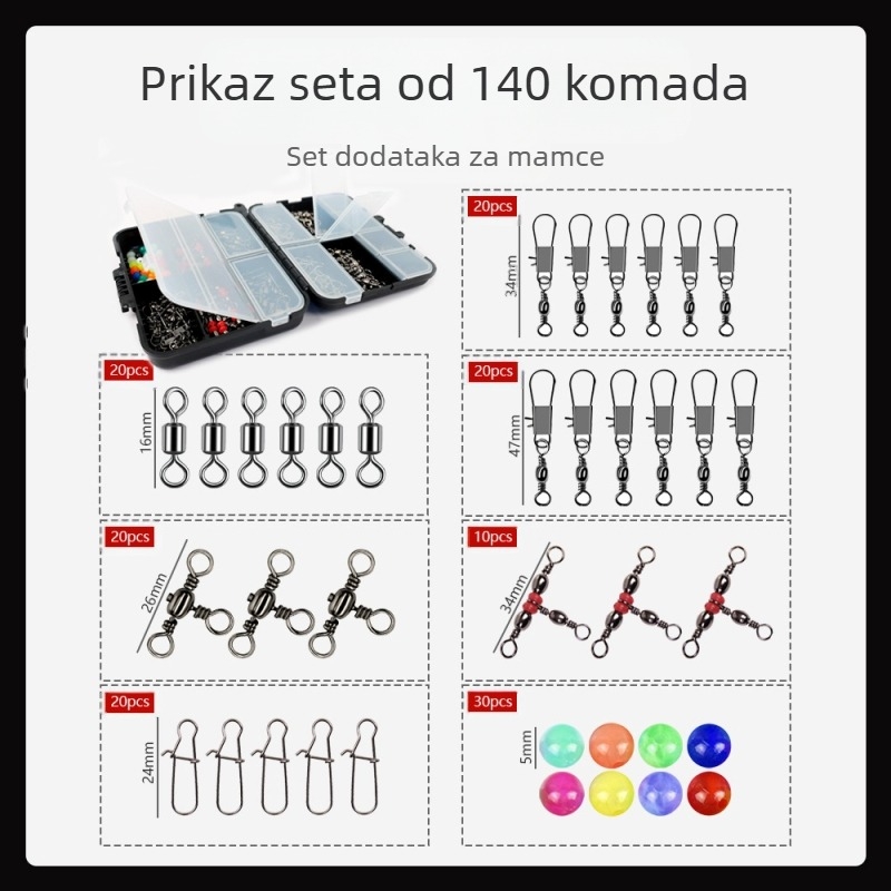 Set dodataka za mamce – 140 komada, prijenosna crna kutija (Swing Shark)