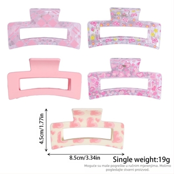 Klip za kosu s otiskom srca, blok-slatki stil, ručna izrada, tip klamerice: Gripper, dodaci za kosu (Materijal: 33815501; Stil: Block, Sweet; Ručna izrada; Tip klamerice: Gripper; Kategorija: Dodatak za kosu)