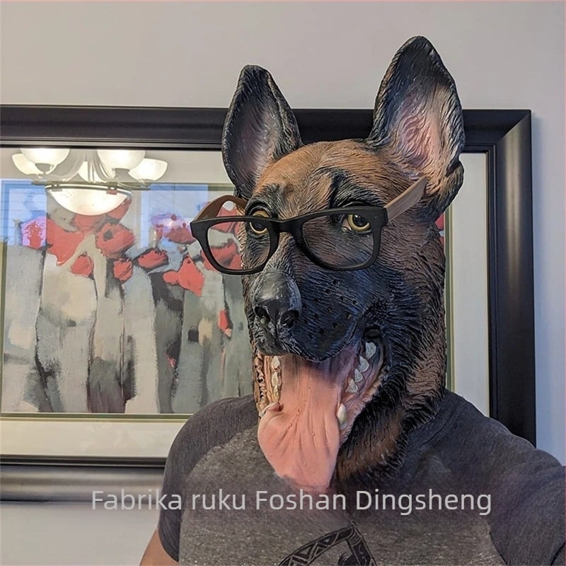 Lateks maska vlka-pasa za kućne ljubimce, zabavan DIY rekvizit za Halloween, Uskrs, karneval i Dan šala