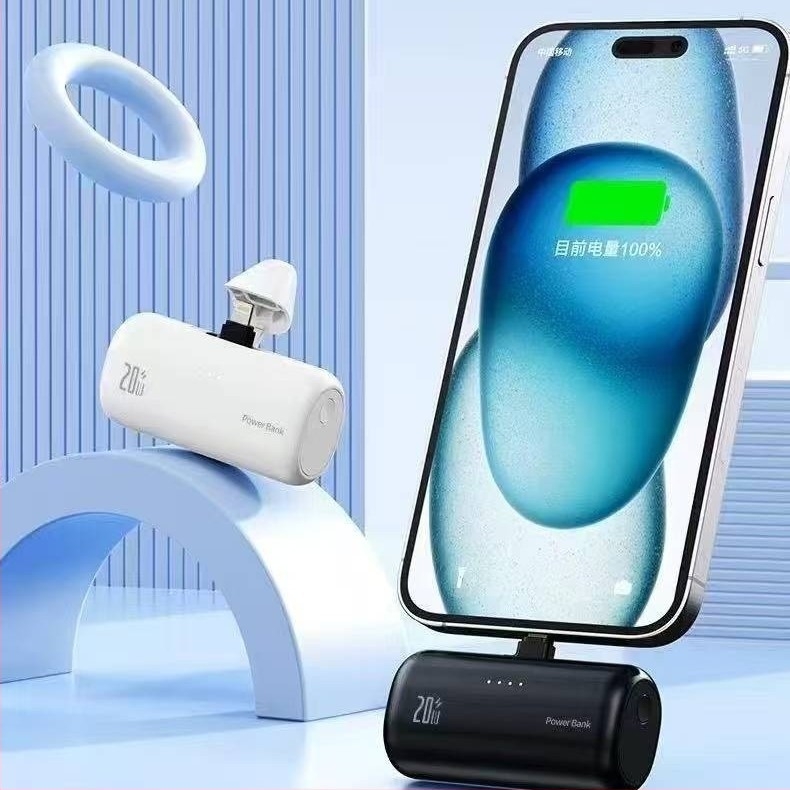 Kapsulni Power Bank 5000mAh, 21700 Li-ion, 10W punjenje, kapsula stil, rotirajući priključak
