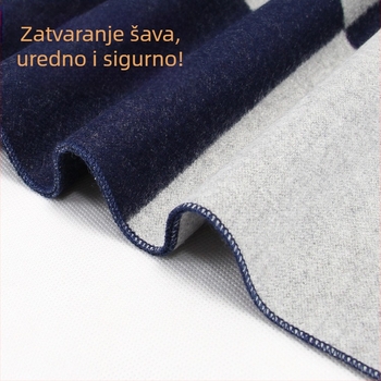 Muški jacquard šal, zima topao i debeo karirani uzorak, brushed tekstura, 180×30 cm, mješavina viskoze i poliestera