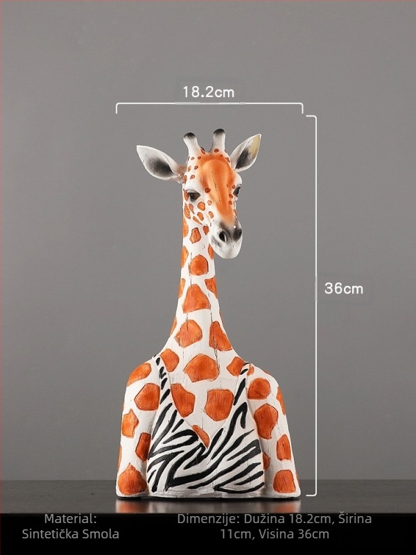 Zebra u nordijskom stilu dekorativna figurica za dnevni boravak, rekvizit za izlog, vintage skulptura od sintetičke smole