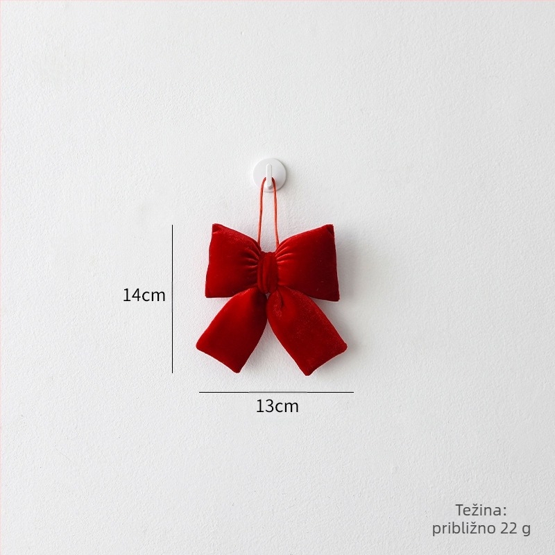 3D Bowknot božićni ukras za bor - flanel materijal, marka Yifan, moderan stil, božićna dekoracija