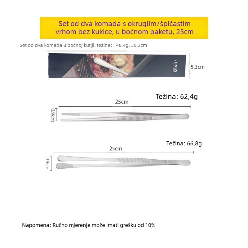 Set klipova za roštilj i pincete od nehrđajućeg čelika 430 — protuklizno, visoko temperaturna otpornost, otpor na koroziju