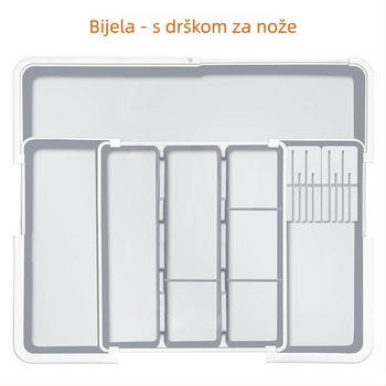 Izvlačni organizator za kuhinjski pribor u ladici — ugrađen, jednostavan i moderan stil, model 8045, PP/ABS
