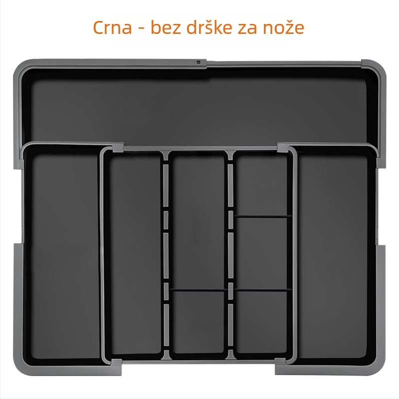 Izvlačni organizator za kuhinjski pribor u ladici — ugrađen, jednostavan i moderan stil, model 8045, PP/ABS