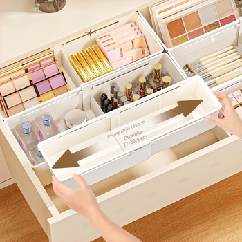 Organizator šminke s dijelovima za ladicu – plastični, 1. razina, stolna pohrana, držač ruža