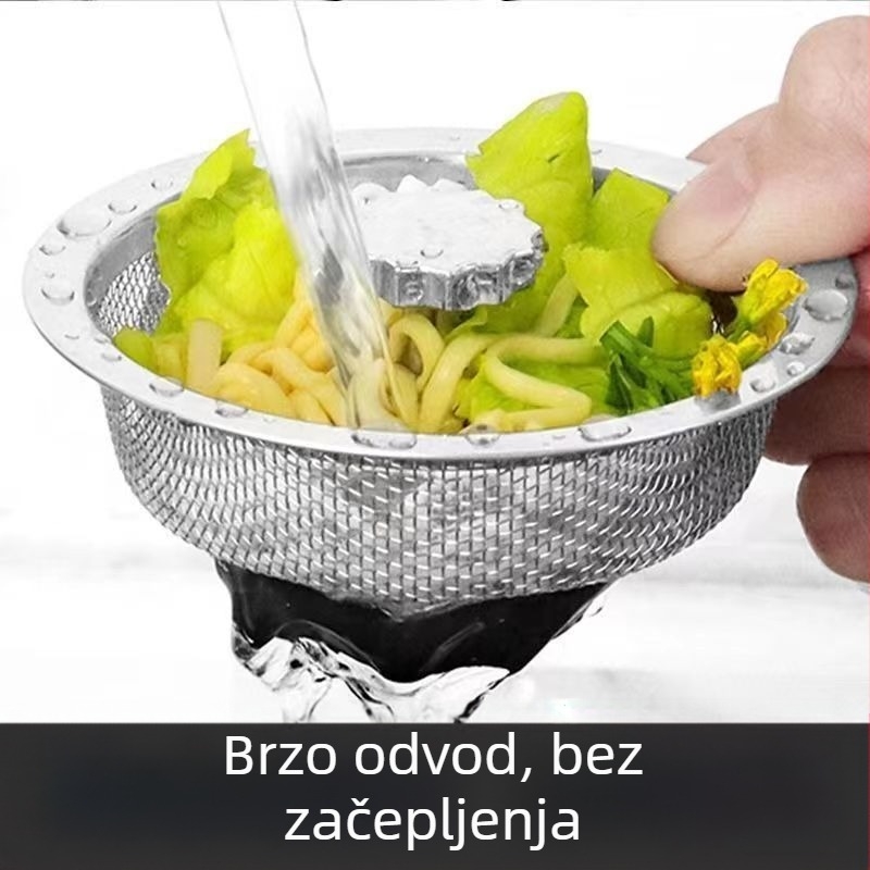Filter za kuhinjsku sudoper od nehrđajućeg čelika — univerzalna kompatibilnost, moderni minimalistički dizajn, model HQ