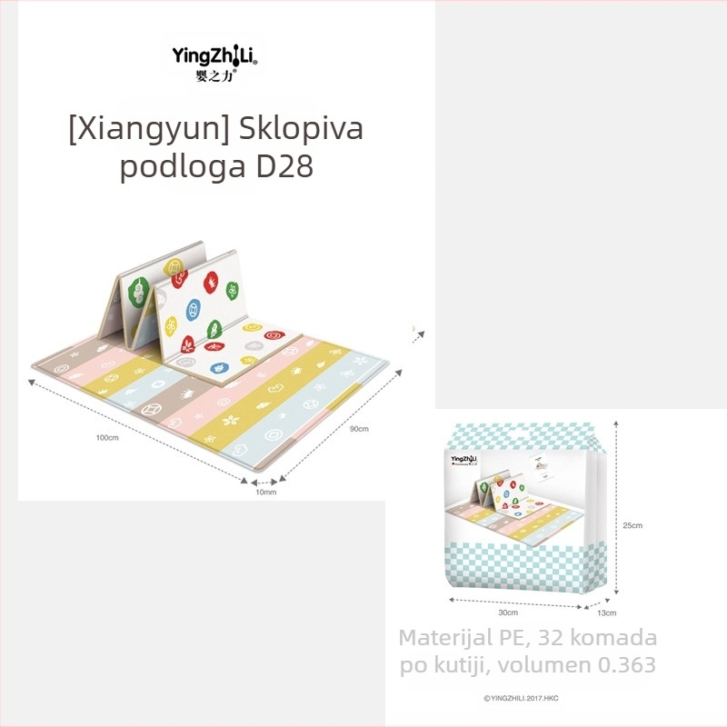 Matrica za puzanje za bebe - debeli, integrirani EVA pjena, podloga za igru za djecu 0–3 godine (trening puzanja)