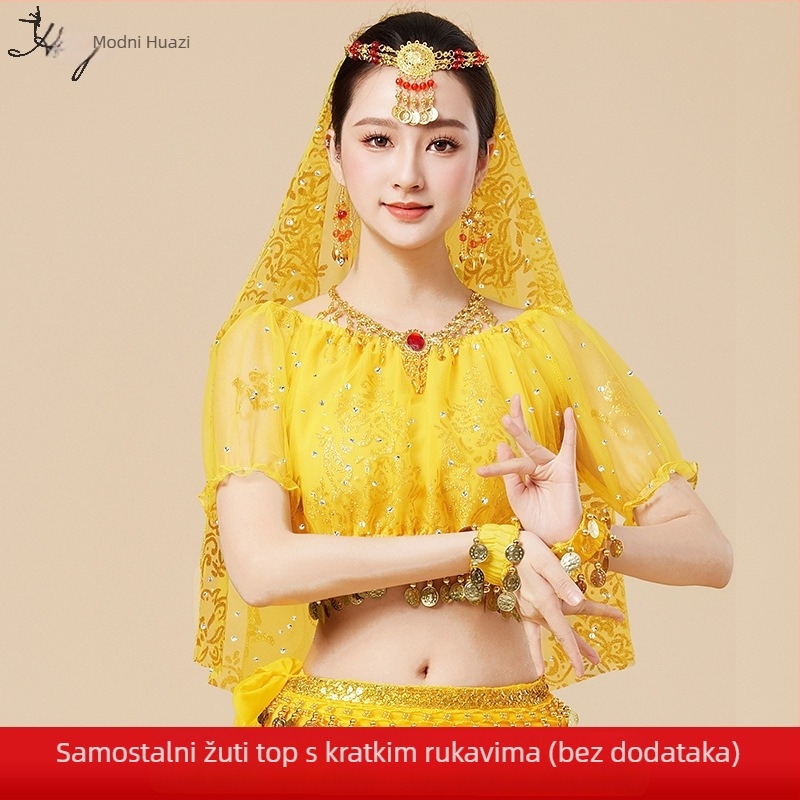 Huayu kostim za belly dance za žene — 120D šifon + cvjetna gaz, glavni materijal: najlon, lansiranje ljeto 2024