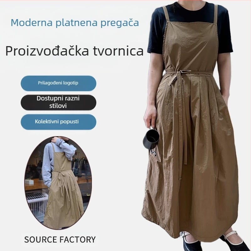 Pregača bez rukava – poliester, otporna na mrlje, moderan minimalistički stil, jednobojna